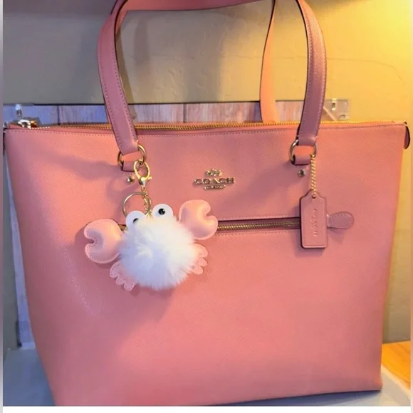 Coach 2022 Pink Crossgrain Leather Shoulder
Handbag F79608 MSRP $350 - EUC - Picture 3 of 11